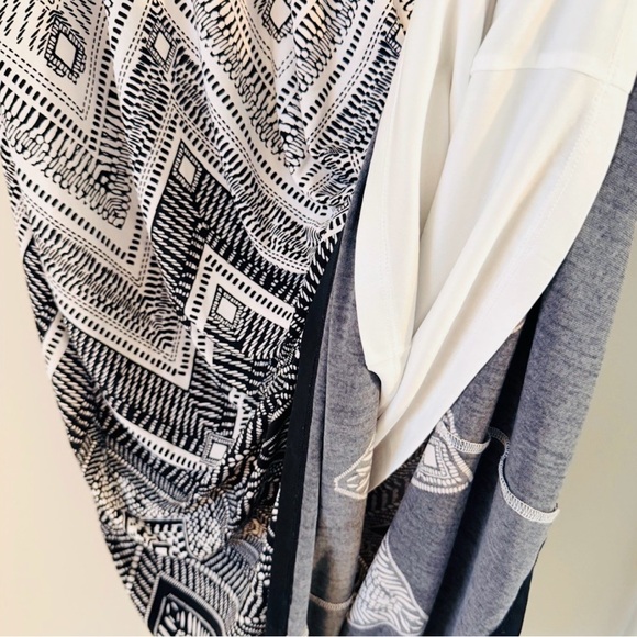 Catherines Black & White Chevron Besded V-Neck Maxi Size S - Picture 8 of 12